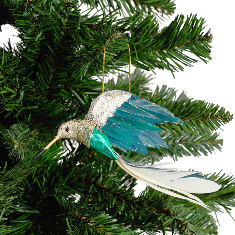 Hanger vogel - groen - 16 cm