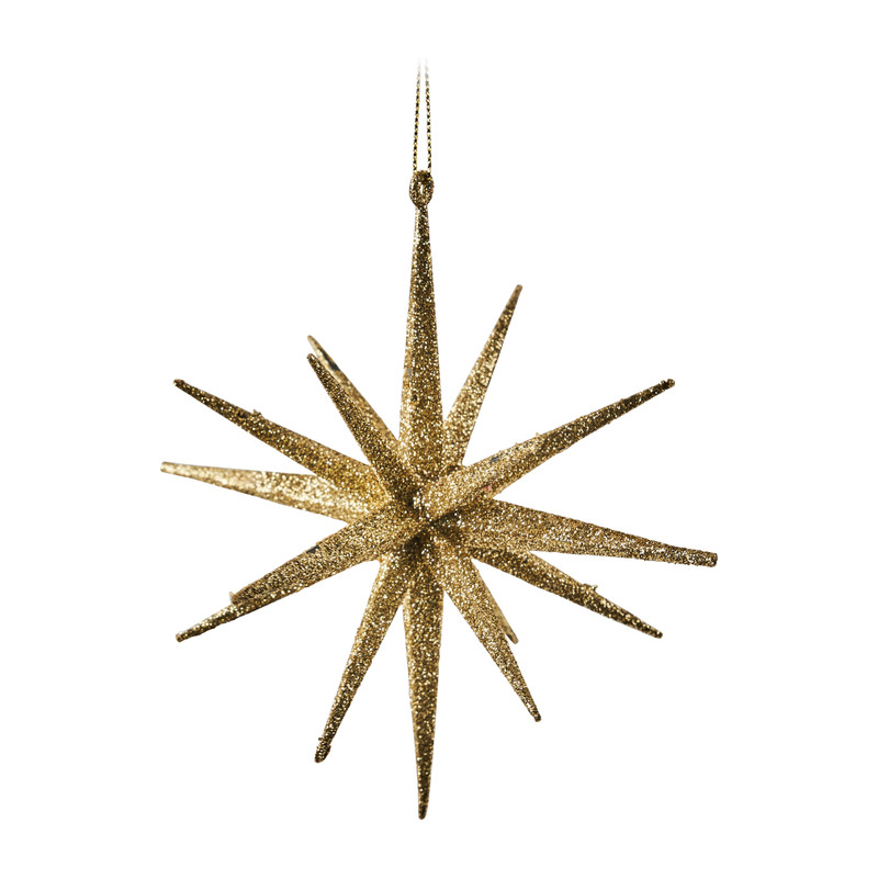 Hanger ster - goud/glitter - 14 cm
