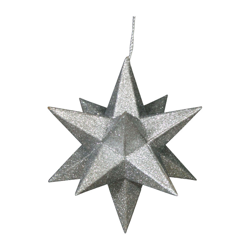 Hanger ster 3D - zilver - 10 cm