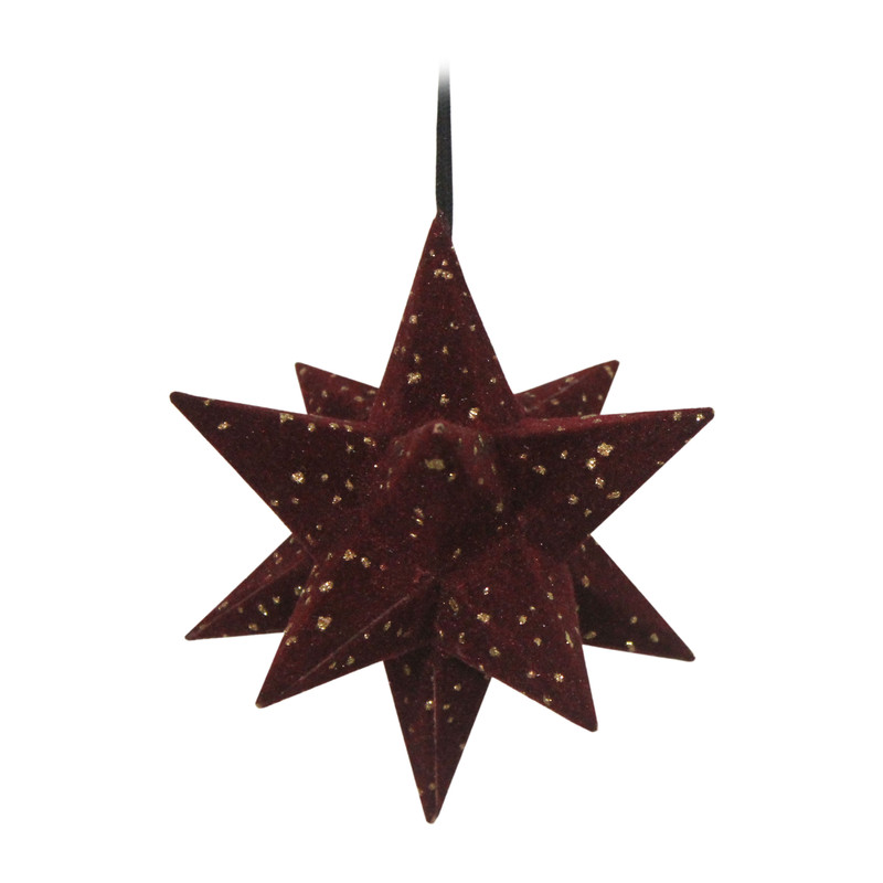 Hanger ster 3D - rood - 10 cm