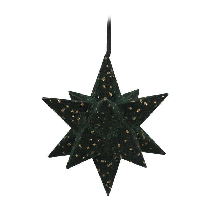 Hanger ster 3D - groen - 10 cm