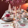 Kerstbal bloem pearl - roze - glas - 10 cm