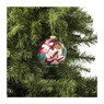Kerstbal bloem mat - rood - glas - 8 cm