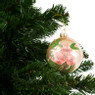 Kerstbal bloem - goud - glas - 8 cm