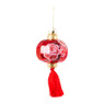 Kerstbal lantaarn grote bloem - rood - 8 cm