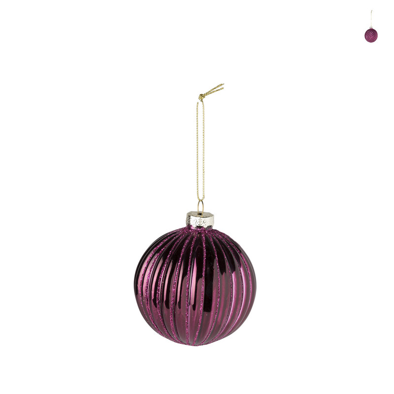 Kerstbal - paars - 8 cm