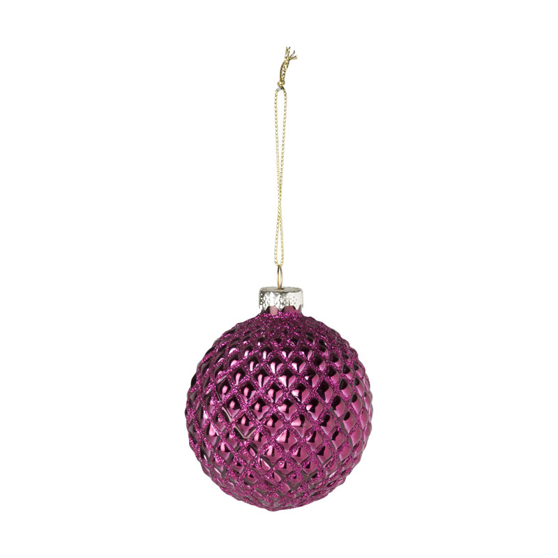 Kerstbal - paars - 8 cm