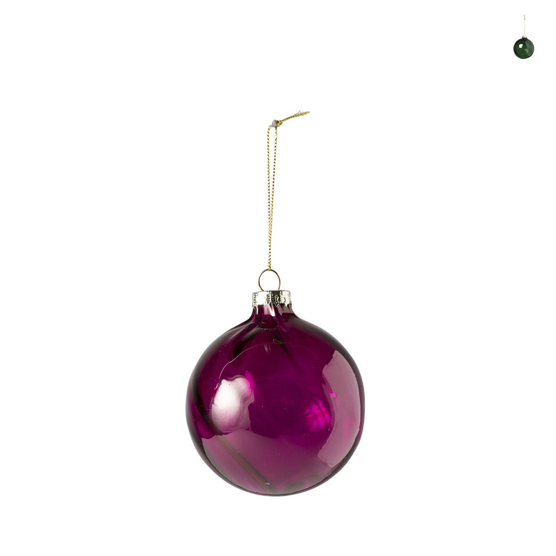 Kerstbal rood glas - diverse varianten - ⌀8 cm