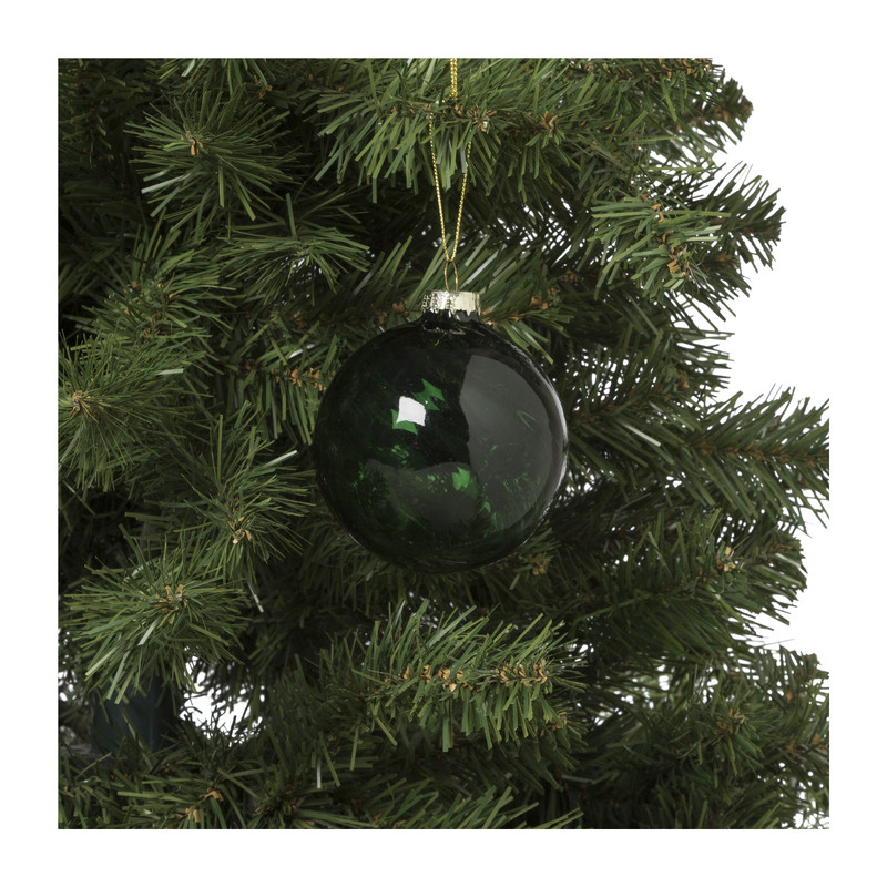 Kerstbal rood glas - diverse varianten - ⌀8 cm