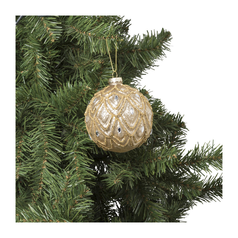 Kerstbal - goud - 10 cm