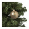 Kerstbal bloem - bruin - 8 cm