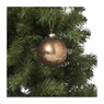 Kerstbal koperkleurige glitters - bruin - 8 cm