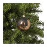 Kerstbal koperkleurige glitters - zwart - 8 cm