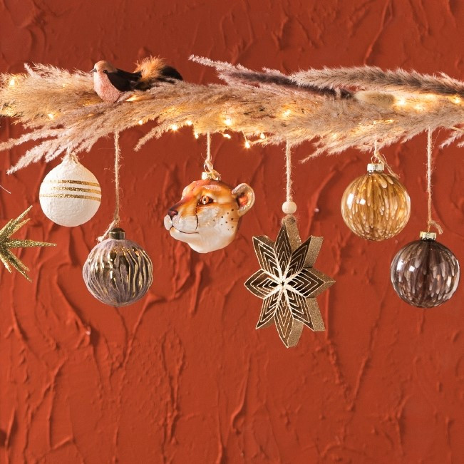 Kerstbal van recycled katoen - wit