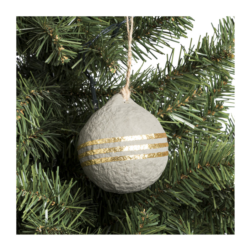 Kerstbal van recycled katoen - grijs