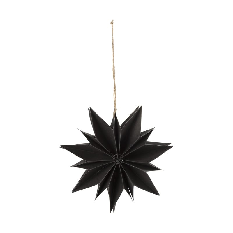 Papieren ster - zwart - ⌀20 cm