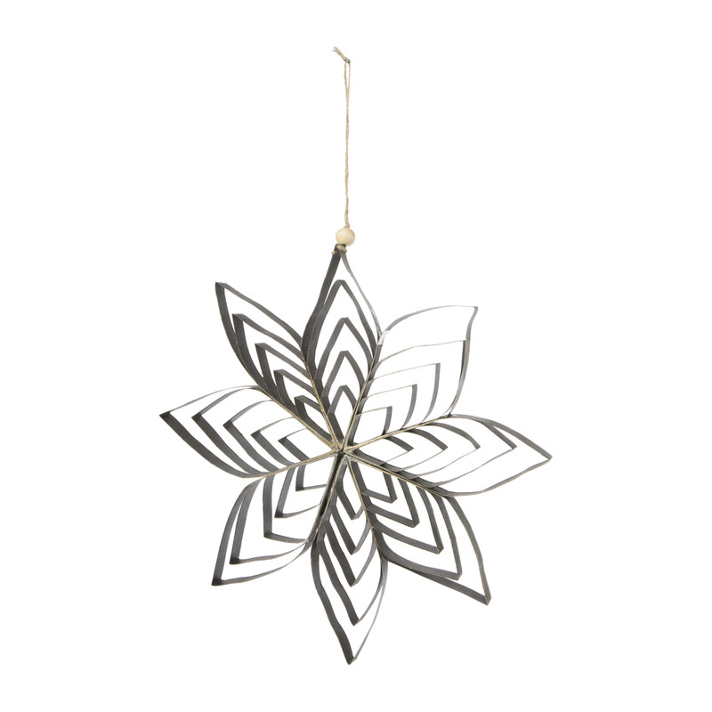 Papieren ster met glitter - zwart - ⌀30 cm 