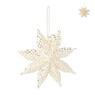 Kersthanger sneeuwvlok - wit/goud - 20 cm