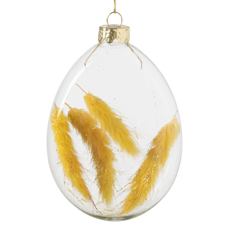 Kersthanger droogbloem - geel - 8.3x12 cm