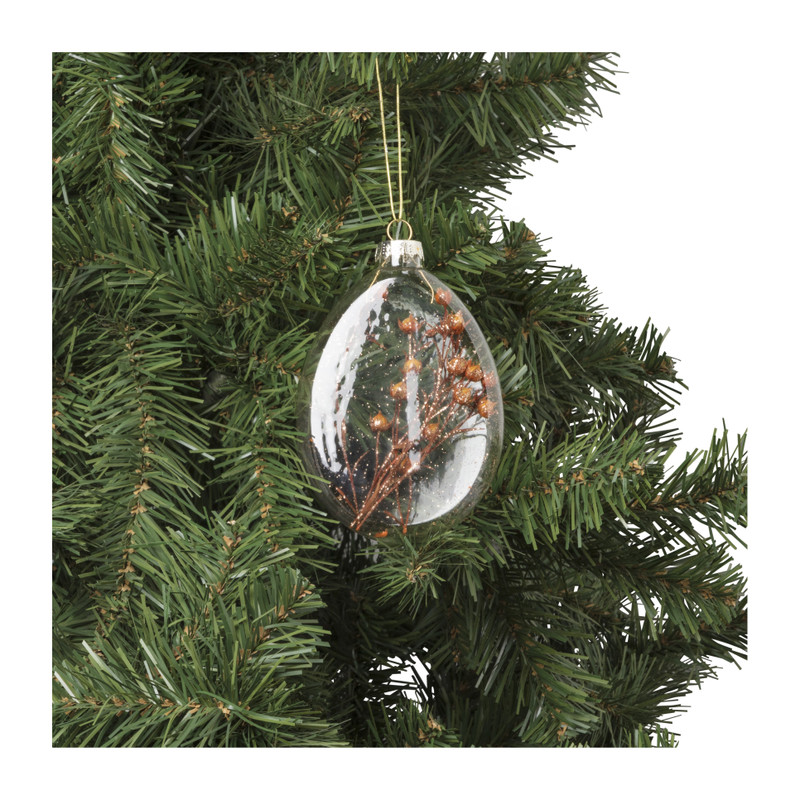 Kersthanger droogbloem - rood - 8.3x12 cm