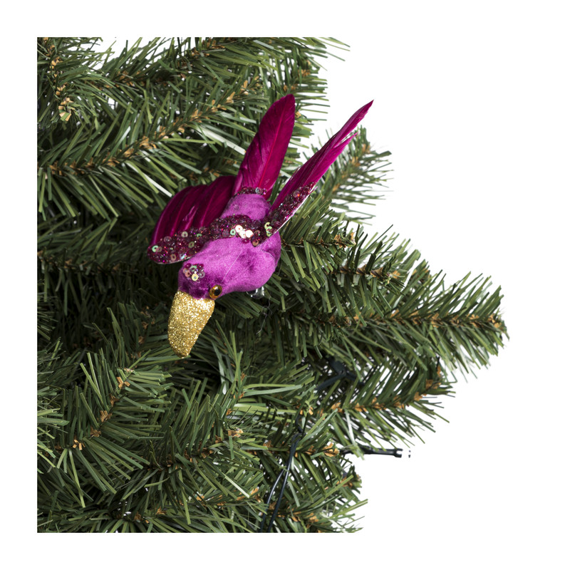 Toekan op clip - roze - 14 cm