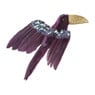 Toekan op clip - paars - 14 cm