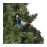 Vogel met kroon op clip - blauw/groen