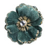 bloem op clip - groen - 14 cm
