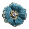 bloem op clip - blauw - 14 cm