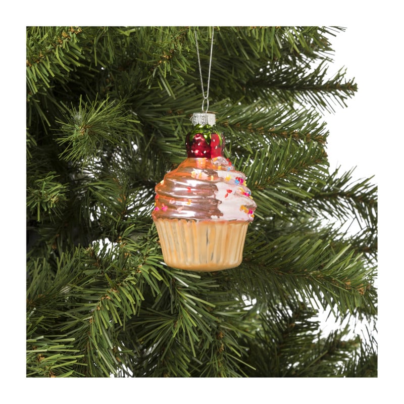 Kersthanger cupcakes - bruin 