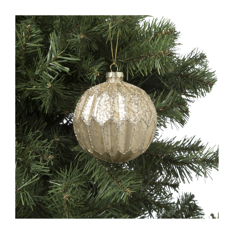 Kerstbal ornament - goudkleurig - 10 cm