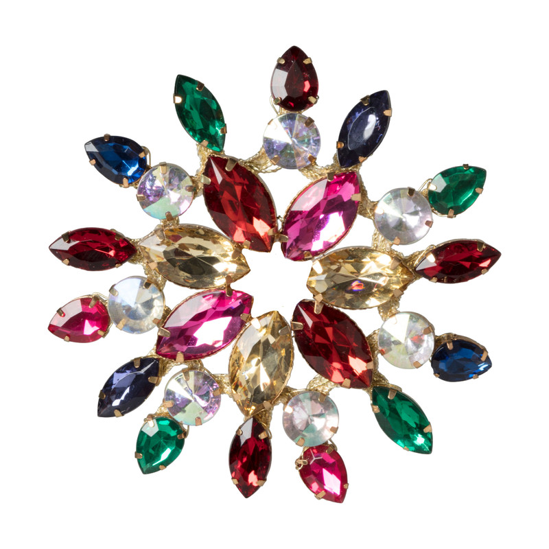 Diamanten kersthanger - kleurrijk - 13x13 cm