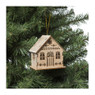 Kersthanger houten huisje - 8.5x6x8.3 cm  