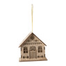 Kersthanger houten huisje - 8.5x6x8.3 cm  