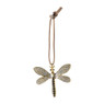 Kersthanger libelle - goud - 6x5 cm 