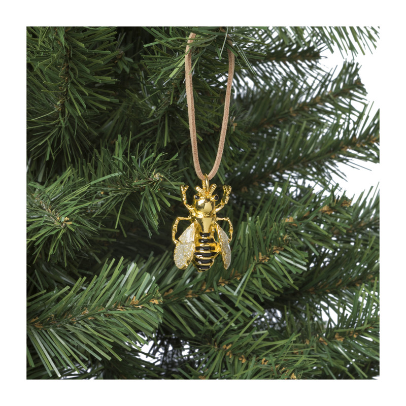 Kersthanger bij - goud - 3x4 cm 