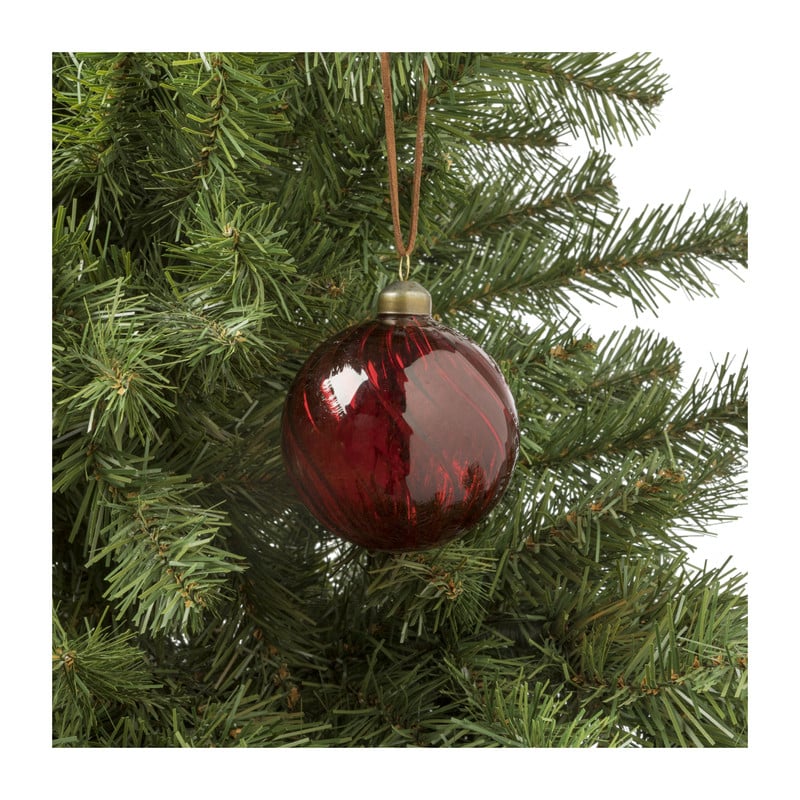 Kerstbal gedraaid glas - rood 