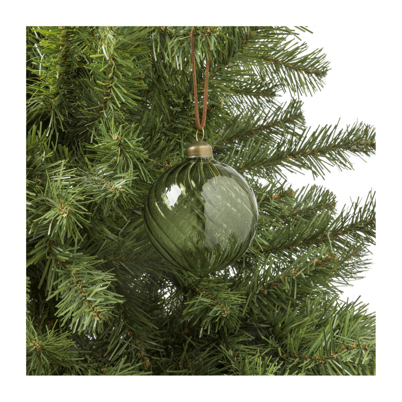 Kerstbal gedraaid glas - groen