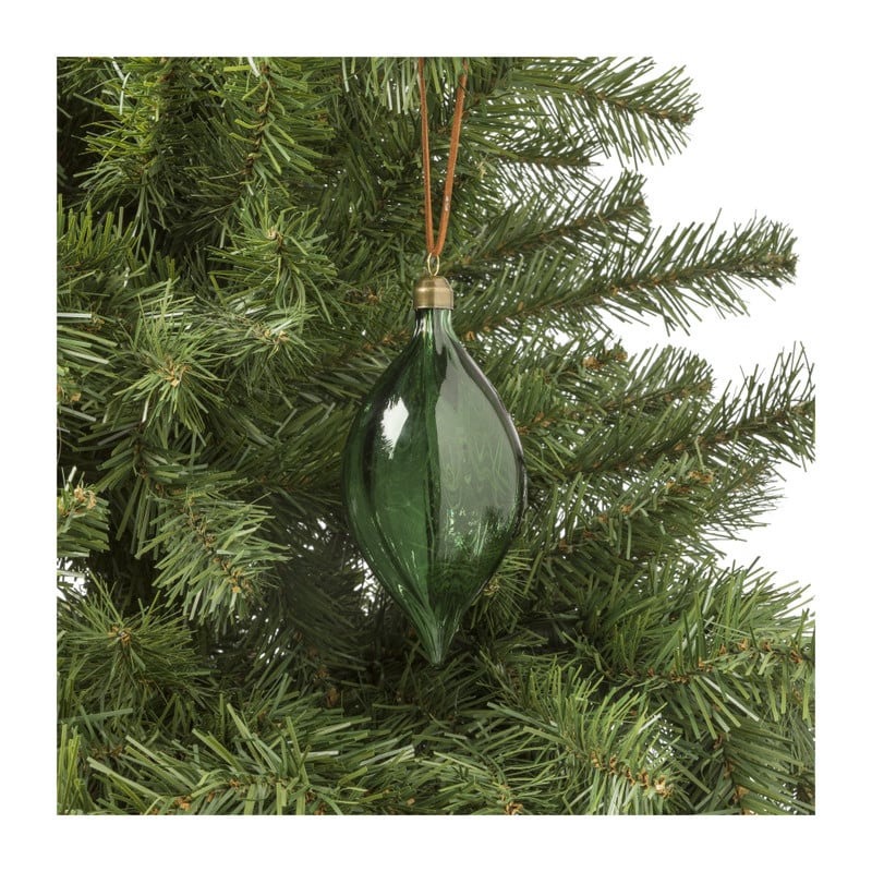 Kerstbal druppel - donkergroen