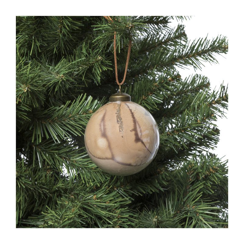 Kerstbal - bruin - ⌀8 cm 