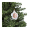 Kersthanger bloem - wit/roze - 8x9 cm