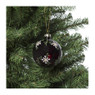 Kerstbal bloemetjes - rood - ⌀8 cm 