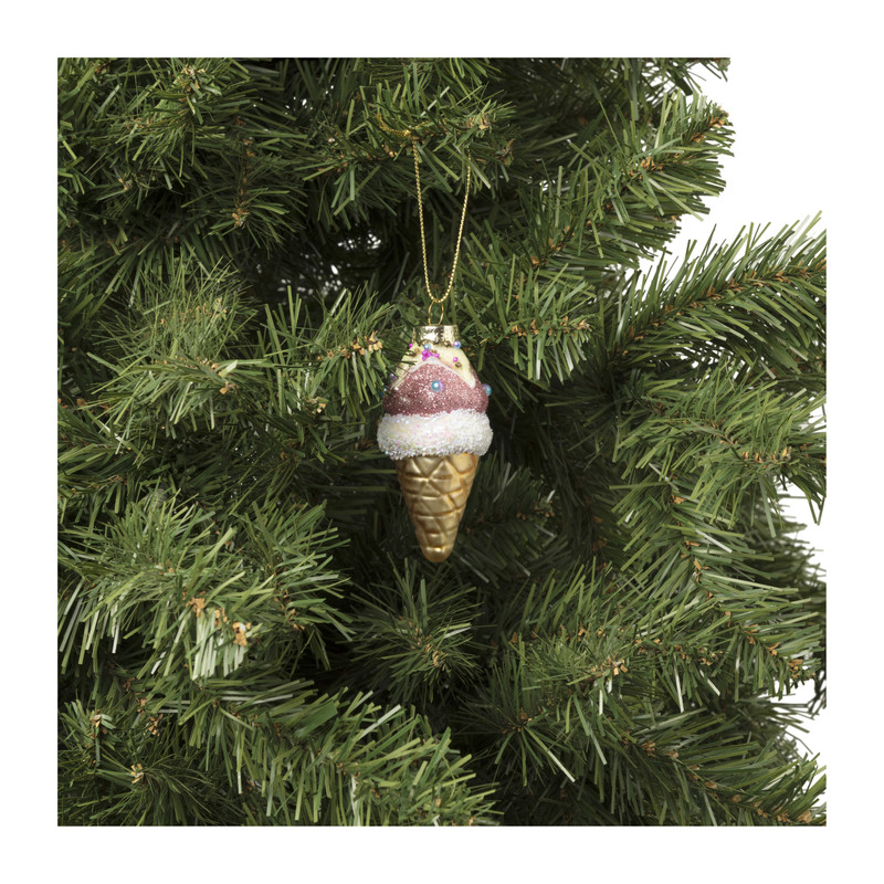 Kersthanger ijsje - diverse varianten - ø4.5x9.5 cm