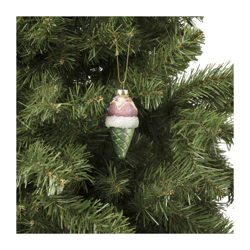 Kersthanger ijsje - diverse varianten - ø4.5x9.5 cm