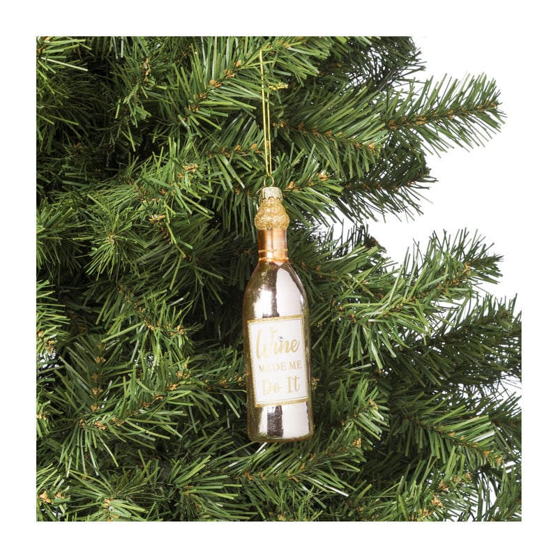 Kersthanger wijnfles - diverse varianten - ø3.7x13.8 cm