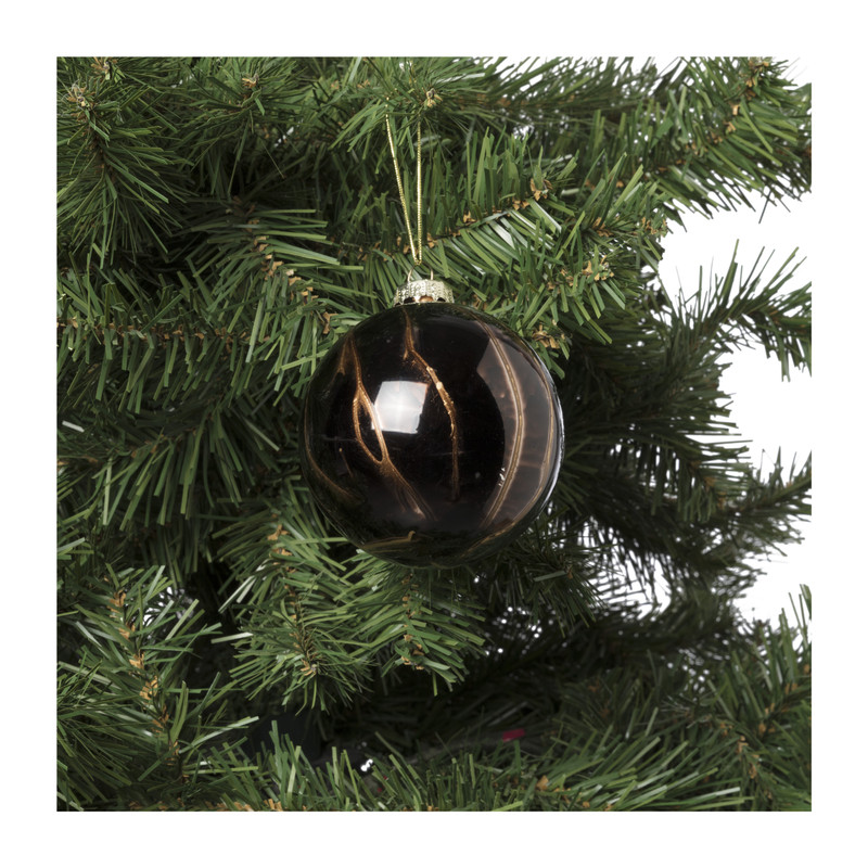 Kerstbal tie dye - bruin -ø8 cm 