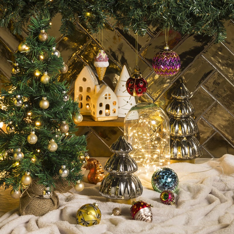 Kerstbal faberge - goud -ø6 cm 