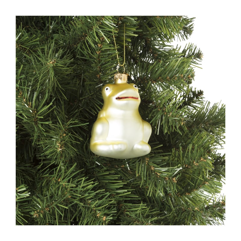 Kersthanger kikker - glas - 8x6.4x5.6 cm