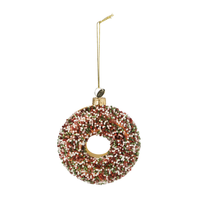 Kersthanger donut - diverse varianten - 9.3x9x3.5 cm