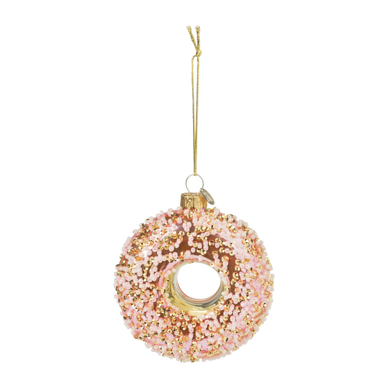Kersthanger donut - diverse varianten - 9.3x9x3.5 cm